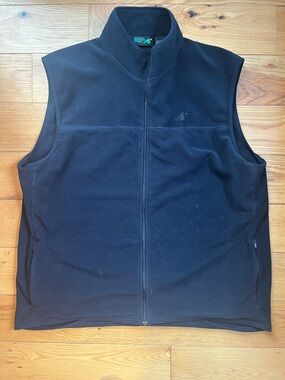 EMS Zip Up Mock Neck Fleece Vest Black